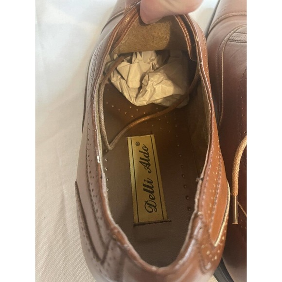 Delli Aldo Men's Lace Up Cap Toe Oxford Dress Shoes w/ Leather lining M-19006 - Picture 3 of 9